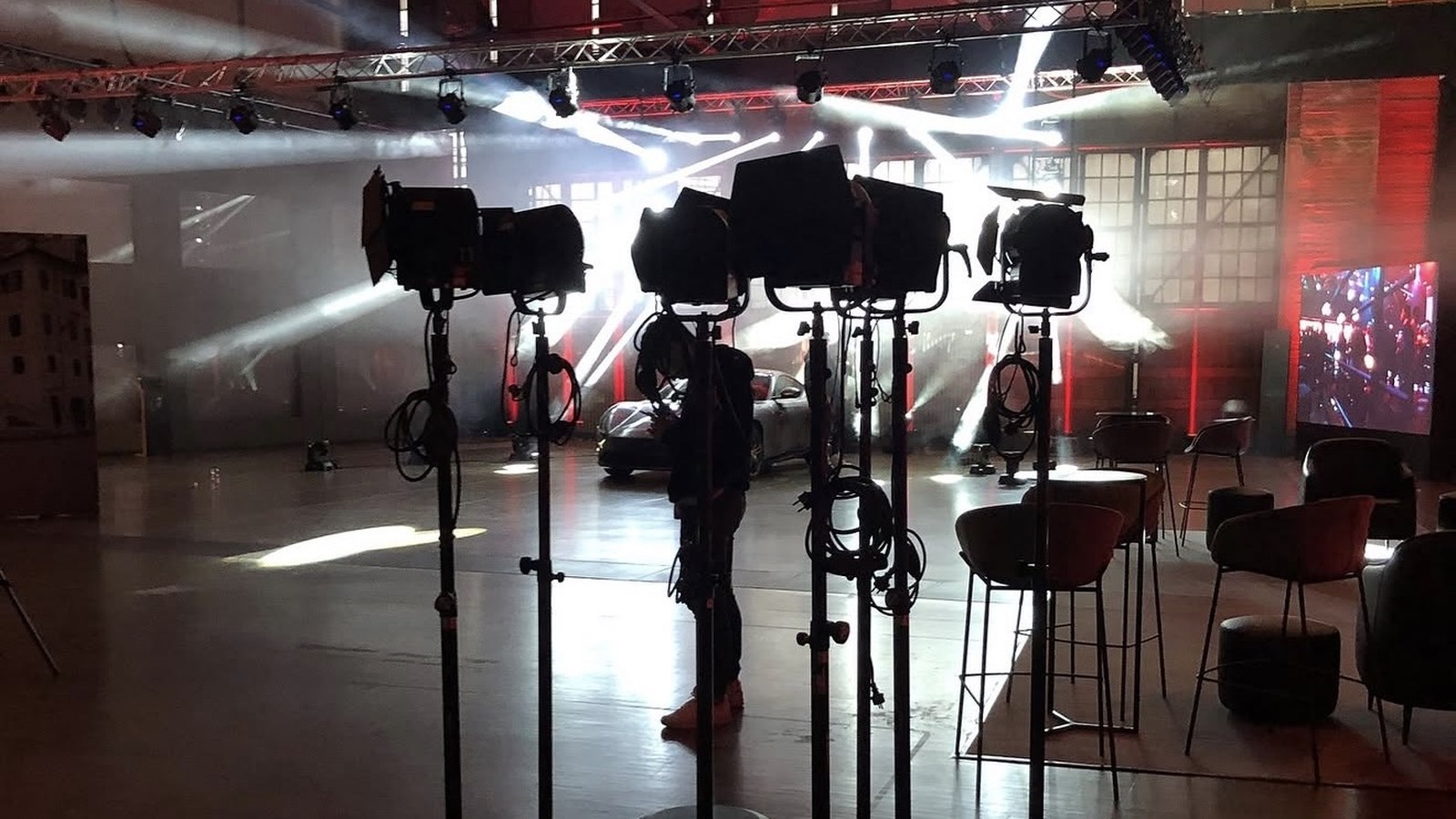 Lichtaufbau am Set